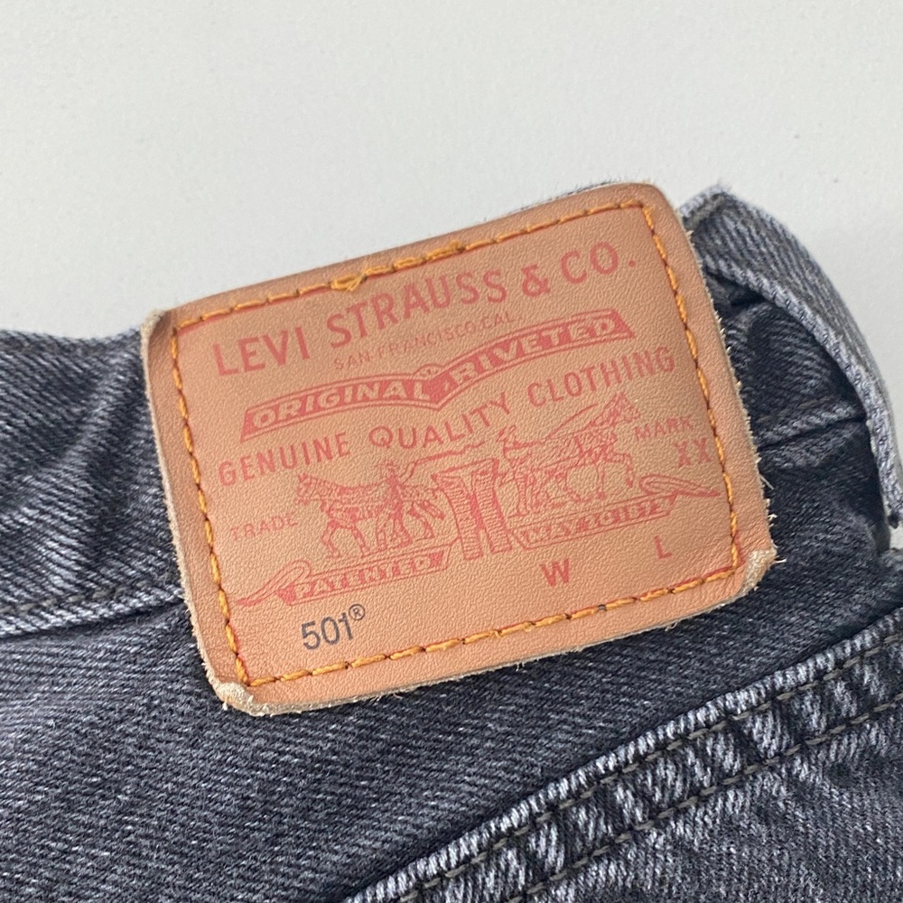 Levi’s 501 Edgy Black Frayed Denim Shorts - Picture 3 of 9